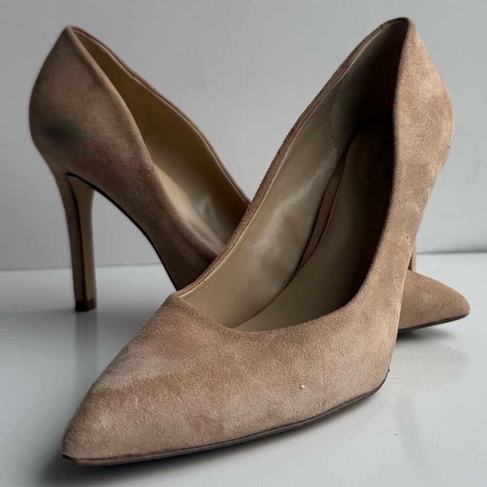 Saks Fifth Avenue Tan Suede Stiletto Heels